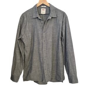 LEVI'S Men's Light Gray Button Up Long Sleeve Shirt – Large